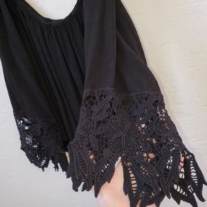 Lace crop off the shoulder shirt
